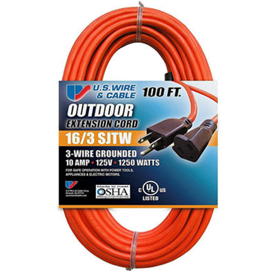 Christy-C2316100, 16 Gauge, 3 Conductor SJTW Extension Cord 100' - Orange