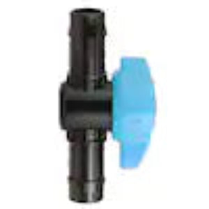 DIG- 28-007, 1/2 barb .600" ID inlet and outlet ball valve (17 mm), Black/Blue