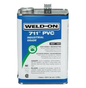 Weld-On 711 PVC glue can on a white background