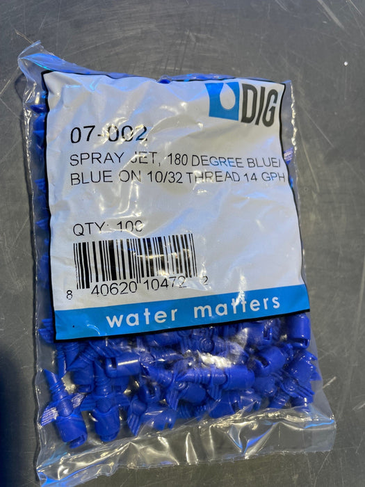 DIG- 07-002, 180, 7 diameter at 30 PSI, 14 GPH, Blue/Blue