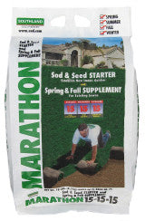 100060301, Marathon Sod & Seed Starter Bag New and Existing Lawns 15-15-15, 18 lb/Bag