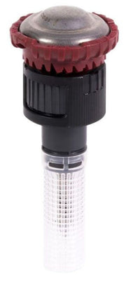 A Rain Bird R-VAN nozzle with a red and black color scheme, designed for use with a sprinkler system.