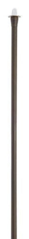 A brass bronze tiki light stem with a clear globe on top, designed for landscape pathway lighting.