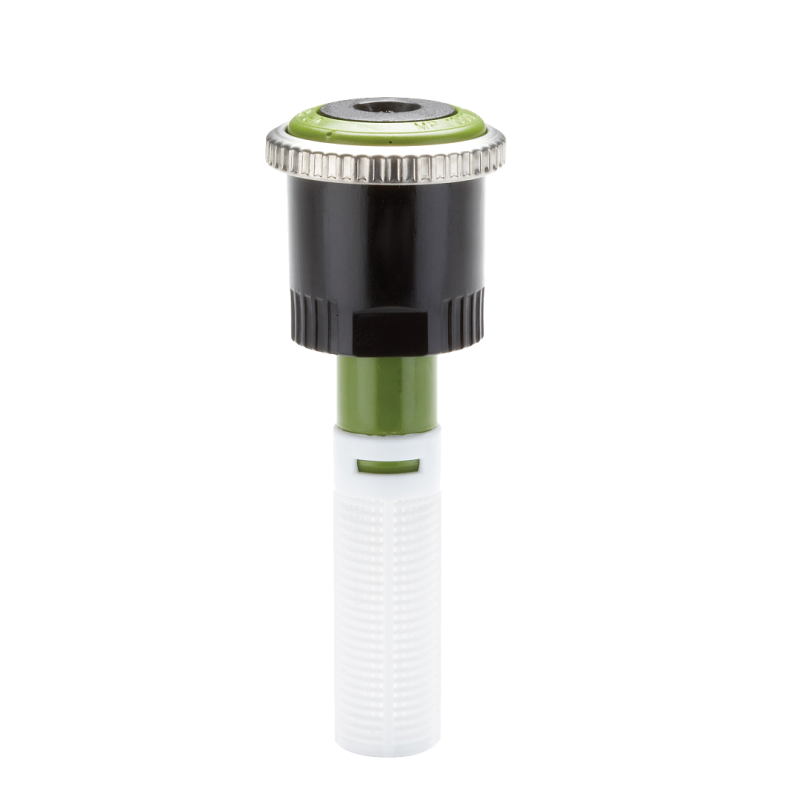 White and green garden sprinkler on a white background