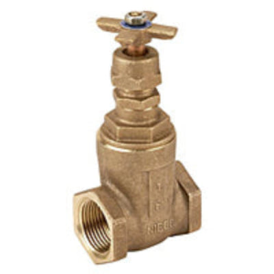 Brass gate valve on a white background