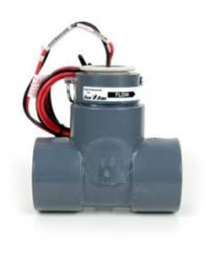 Rain Bird FS200P 2 inch PVC Tee Flow Sensor with a gray body and red wiring.