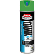 A spray can of Krylon Quick-Mark water-based marking paint in green color, with a capacity of 17 ounces.
