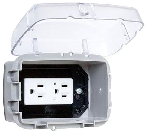AMP- GFCI Outlet In-Use Cover Single Gang W/Inserts