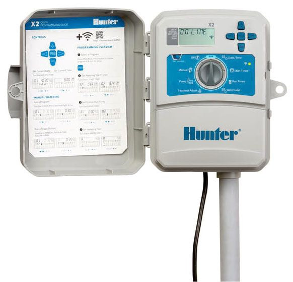 Hunter X2 400 4 Station Controller, 120 VAC Internal Transformer & Plug With Plastic Cabinet, WI-FI Compatible, Sold Separately