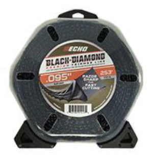 A spool of Echo Black Diamond trimmer line, model 253FT, with a weight of 1 lb.