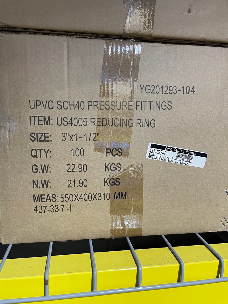 PVC RED BUSH SPIGOTXSOC SCH40