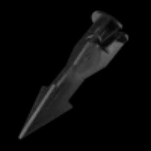 Black plastic spike on a white background