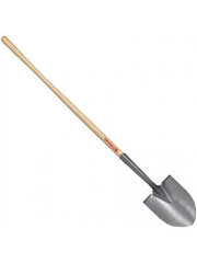 A Corona light duty round point shovel with a wooden handle and a steel blade.