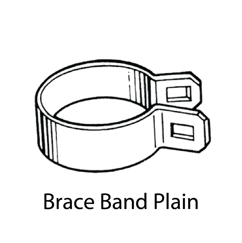 Plain brace band illustration with text on a white background