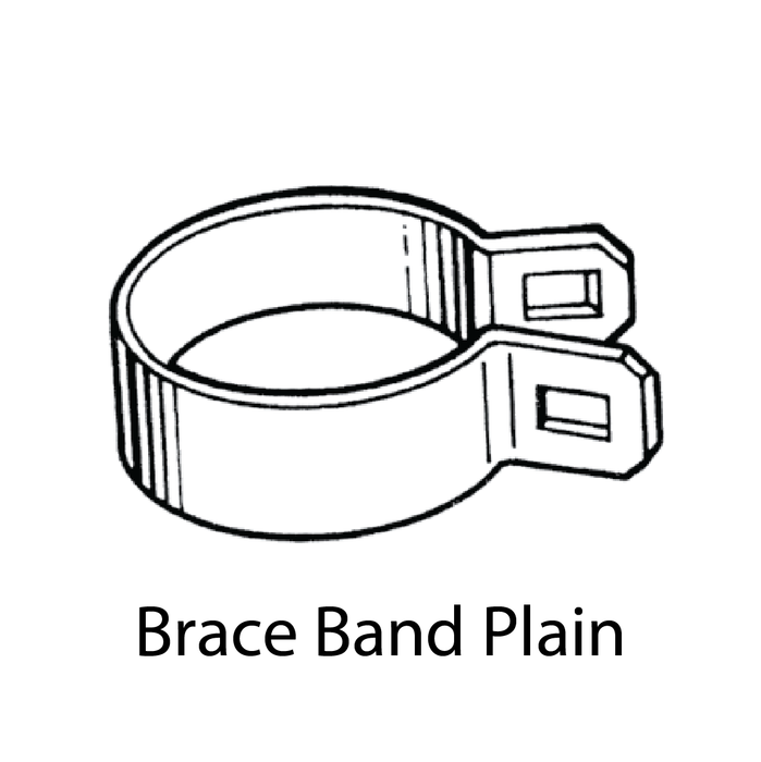 Plain brace band illustration with text on a white background