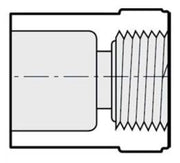 Technical line drawing of PVC FEMALE ADAPTER SOCXFPT SCH40