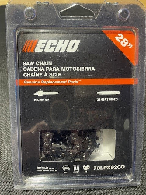 Echo 73LPX92CQ, 28" SAW CHAIN 0.58" GAUGE