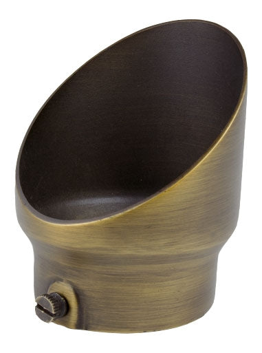 A solid cast brass extended guard for a light fixture, with a textured bronze finish.