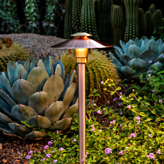 Brilliance SEQUOIA-PL-7-G4-BR-F, Sequoia 7" Path Light Brass Fixed w/Beacon G4 2700K Lamp & ABS mounting stake