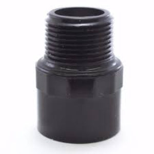 SALCO SLV-436-073B, PVC Male Adapter, 1/2" MIPT x 1/2" Irrigation Size 3/8" IPS Black