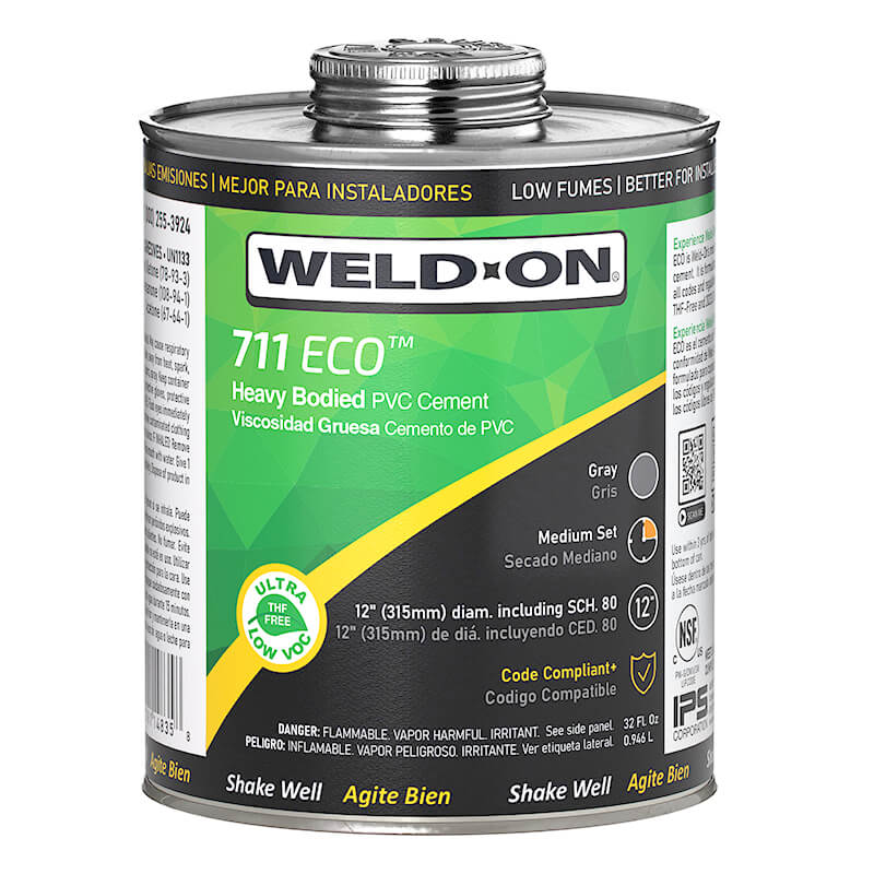 Weld-On 711 Eco - 14836, 1 Pint of 711 ECO Heavy Bodied Gray