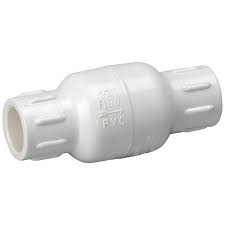 A white 3/4 inch spring check valve with the brand KBI visible on the side.