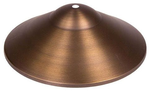 Antique bronze finished brass finial designed to be used as a light shade for path lights. The finial has a conical shape with a hole at the top for the lamp.