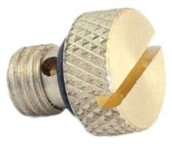 Metallic fitting with textured surface on a white background
