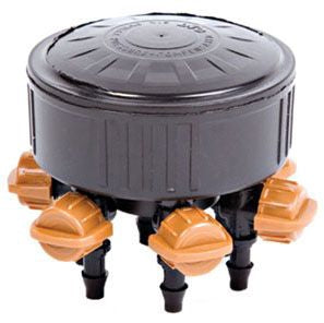 DIG- 06-620, 6-Outlet Adjustable Drip Manifold On 1/2 FPT, Barb Outlet 0-20 GPH