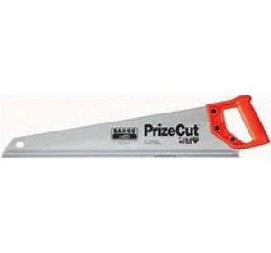A 22 inch Christy handsaw with a Sandvik razor blade, featuring an orange and gray handle.