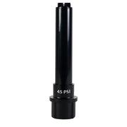 Black Rain Bird PA8SP45 PRS Riser Regulator, a 45 psi pressure regulating shrub adapter with a threaded riser connection at the bottom.