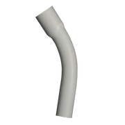 Gray elbow pipe on a white background