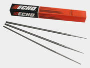 A pack of three Echo branded chain saw files in orange and black color scheme, displayed in a staggered layout, with the Echo logo visible on each file.