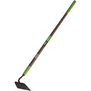 A long-handled garden spade with a brown wooden handle, green grip sections, and a black metal blade, shown against a plain white background.