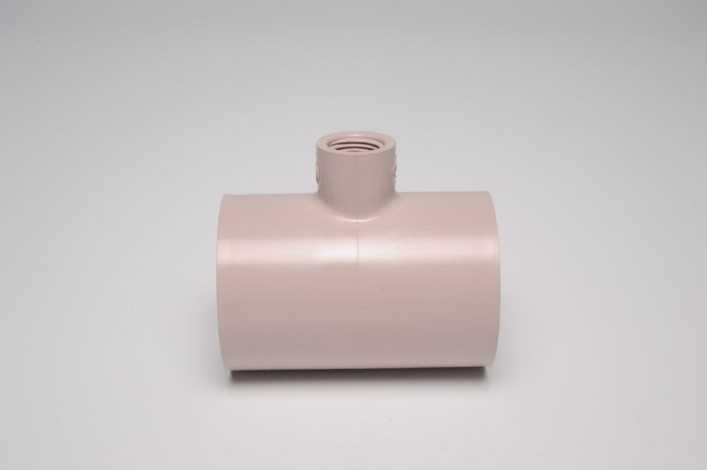 402-166UV, 1-1/4" X 1/2" PVC UVR RED TEE SOCXFPT SCH40