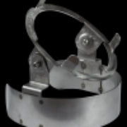 Metallic bow sight on a white background