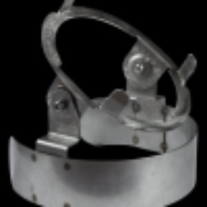 Metallic bow sight on a white background