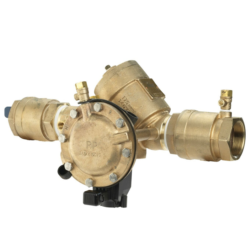 LF825Y-QT-RP-FS, 1-1/2" Lead Free Y Pattern Reduced Pressure Zone Assembly Backflow Preventers with Flood Sensor, FPT