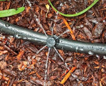 DIG- 06-003, Adjustable Dripper on Stake 0-10 GPH, 5 stream 180, Black