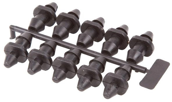 Goof plugs, strip of 10, Black