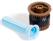 Rain Bird HE VAN 12 sprinkler spray nozzle with brown and black colors, showcasing the side profile and the adjustment screw.