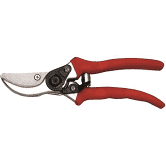 Red pruning shears on a transparent background