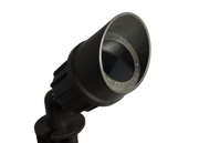 Black outdoor spotlight on a white background