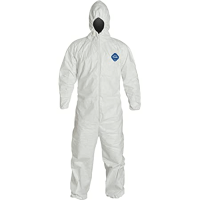 DuPont S-11495B-L, Tyvek coveral with hood bulk pack Large