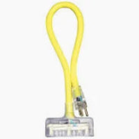 Yellow lanyard with a badge holder on a white background