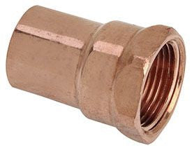 2 inch copper female adapter with threaded connection for plumbing or irrigation systems.