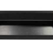Black metal strip with a reflective surface