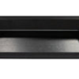 Black metal strip with a reflective surface