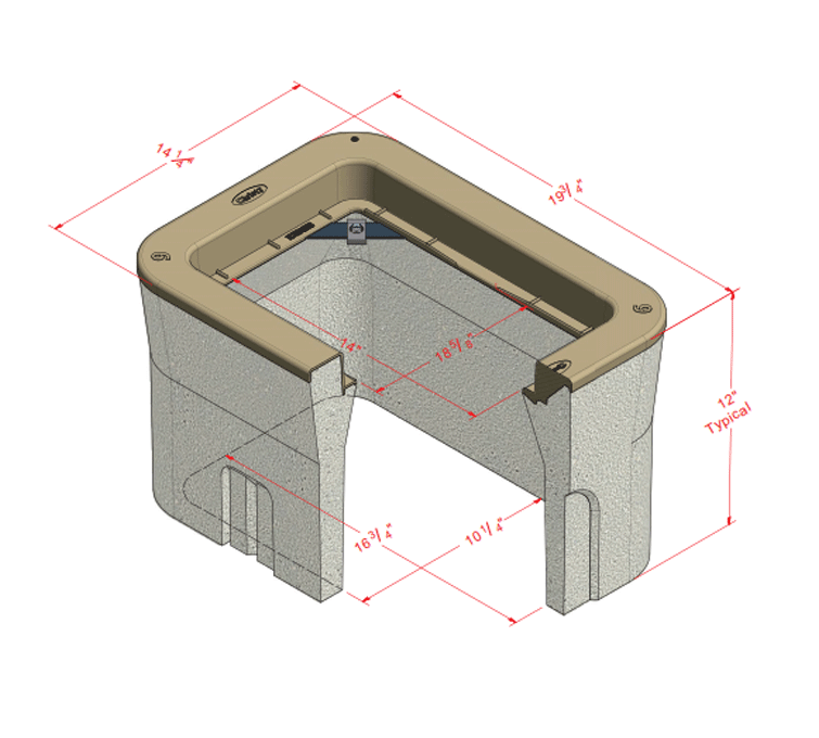 Christy Concrete Utility Box N09 - 3E, - no lid — Zero Point Sales