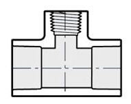 402-211, 1-1/2X1 PVC RED TEE SOCXFPT SCH40